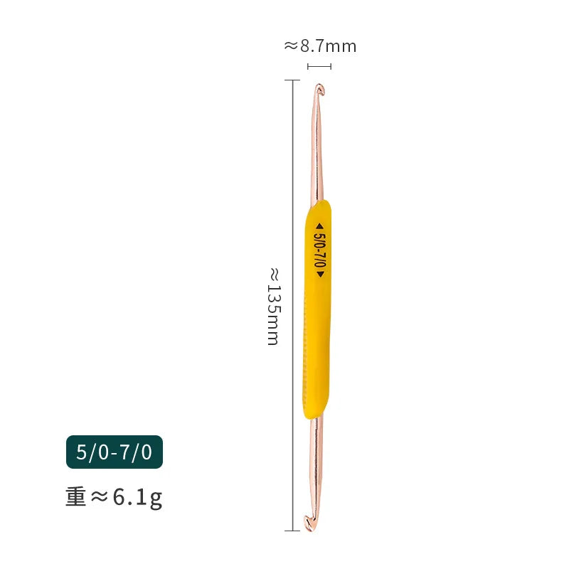 TPR Double Ended Crochet Hook – Soft Rubber Knitting Needle