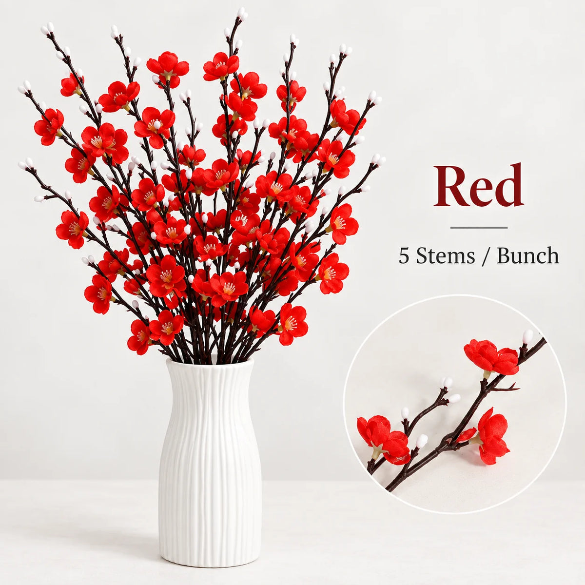 55CM Artificial Plum Blossom Branch | Chinese Style Faux Flower