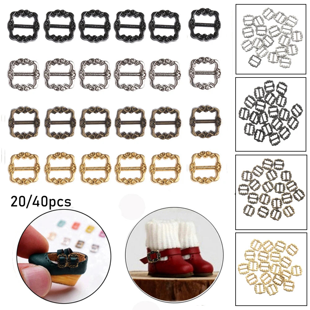 Mini Metal Tri-Glide Doll Buckles 20/40pcs – DIY Bag & Belt