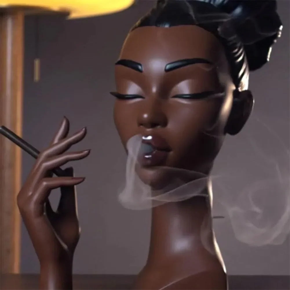 Black Woman Sculpture Aromatherapy Incense Burner | Resin Art