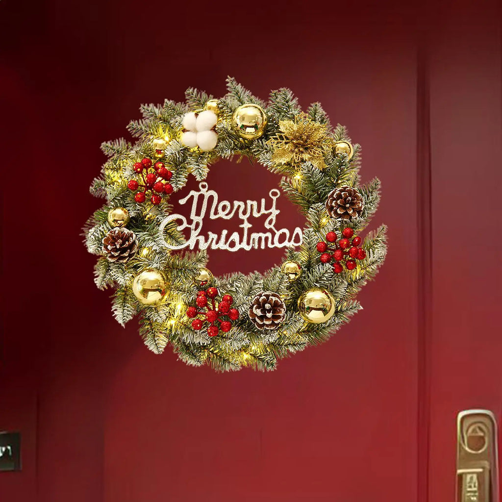 Christmas Wreath Artificial Flowers Front Door Garland