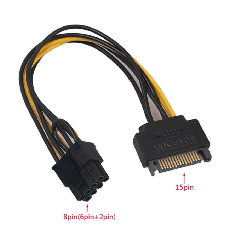 SATA 15-Pin to 8-Pin (6+2) GPU Power Cable Adapter – OULLX