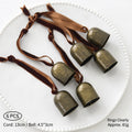 Iron Christmas Bell Ornaments with Velvet Ribbon – 6-Piece Set