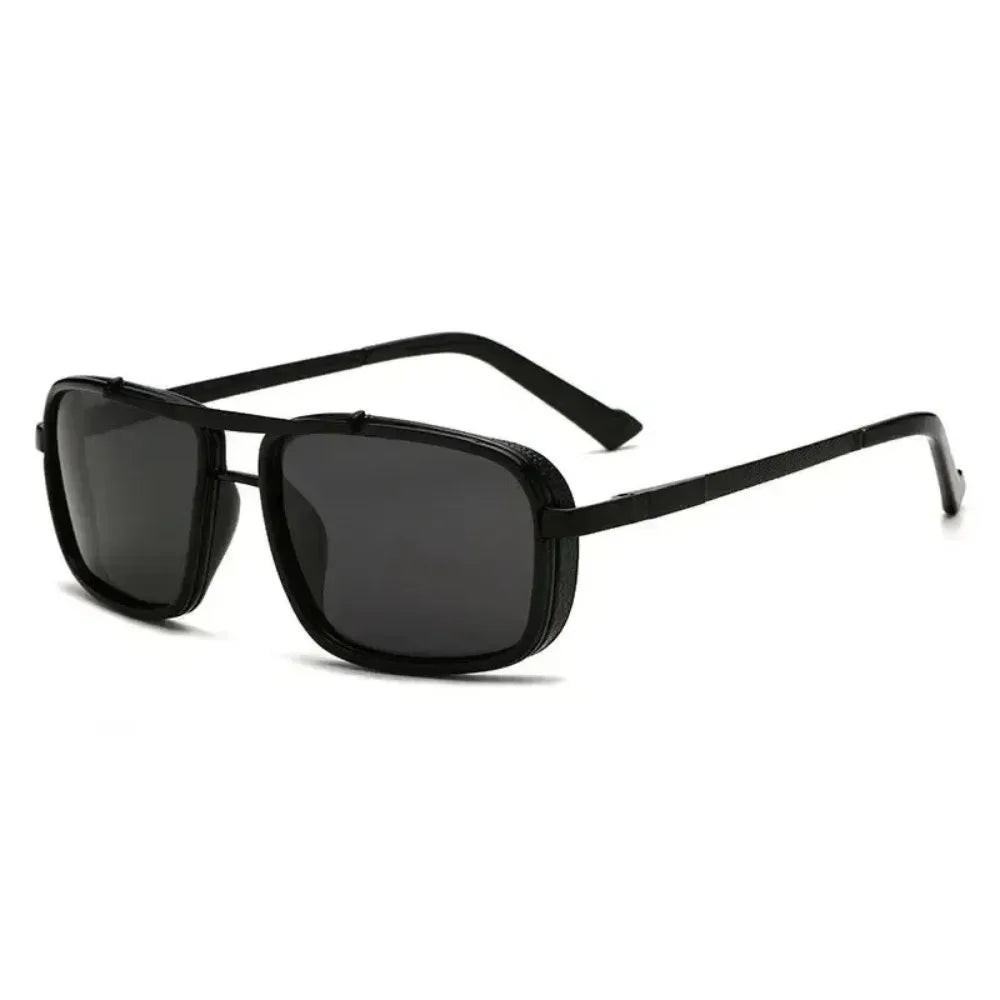 Polarized Steampunk Square Sunglasses – UV400 Vintage Shades