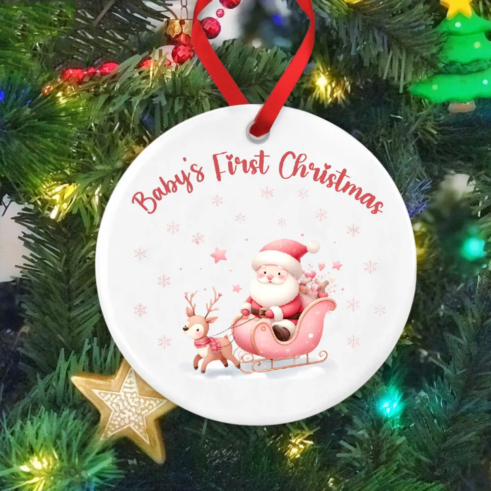 Personalized Baby's First Christmas Ornament 2025 – Ceramic