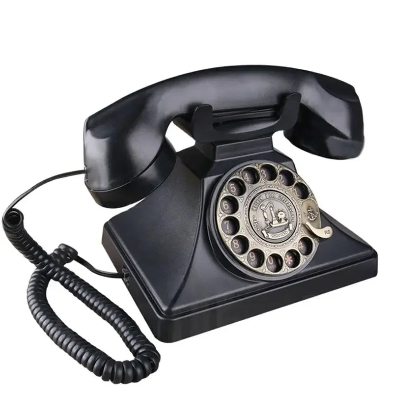 Retro Rotary Dial Telephone – Corded Landline with Caller ID