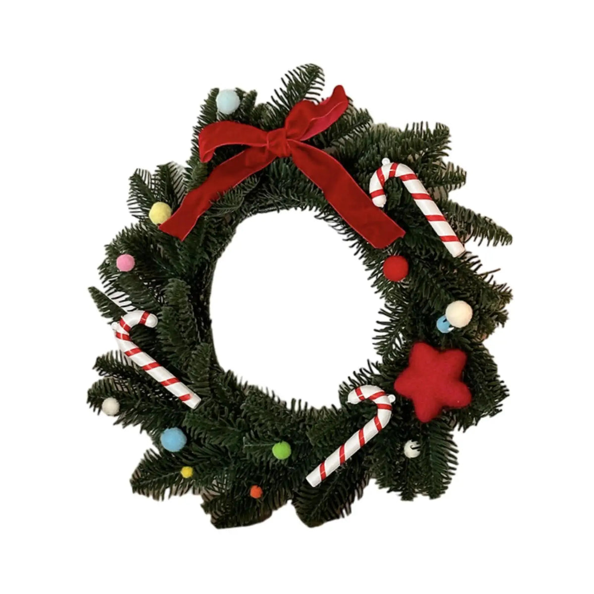 Multicolor Artificial Christmas Wreath – Door & Wall Holiday Decor