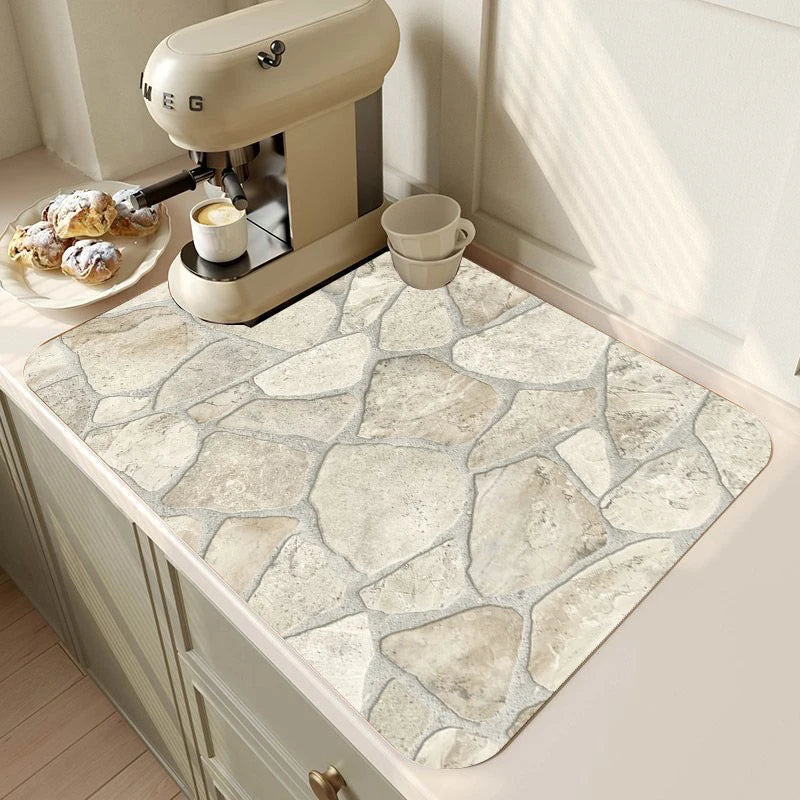 Wabi-Sabi Diatomite Dish Drying Mat | Absorbent Kitchen Mat