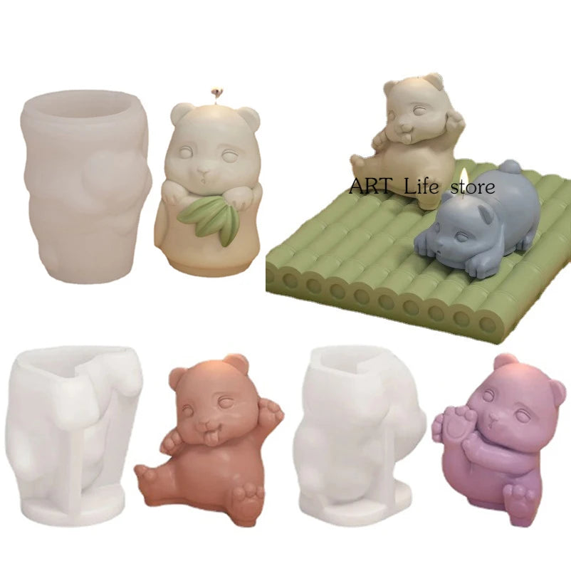 3D Panda Silicone Mold – Candle Soap Resin Chocolate DIY Craft