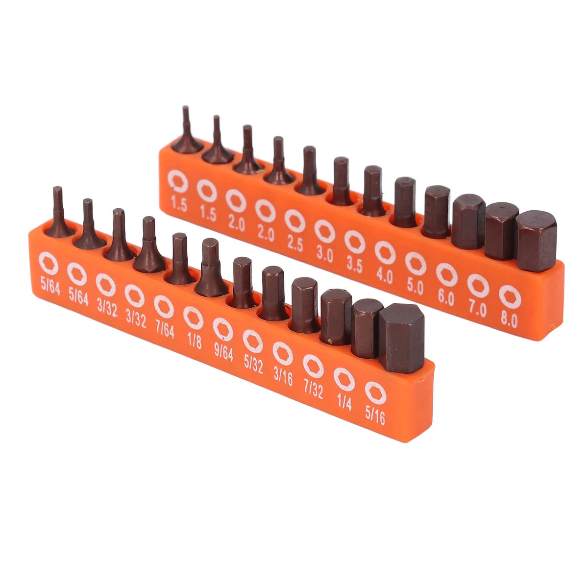 24-Piece S2 Alloy Steel Hex Bit Set – Metric & SAE + Holder