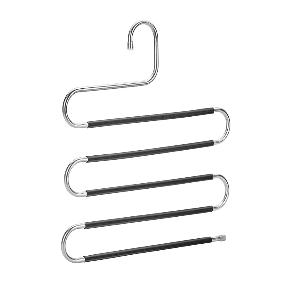 S-Shape Pants Hangers Space Saver | 5-Layer Stainless Steel