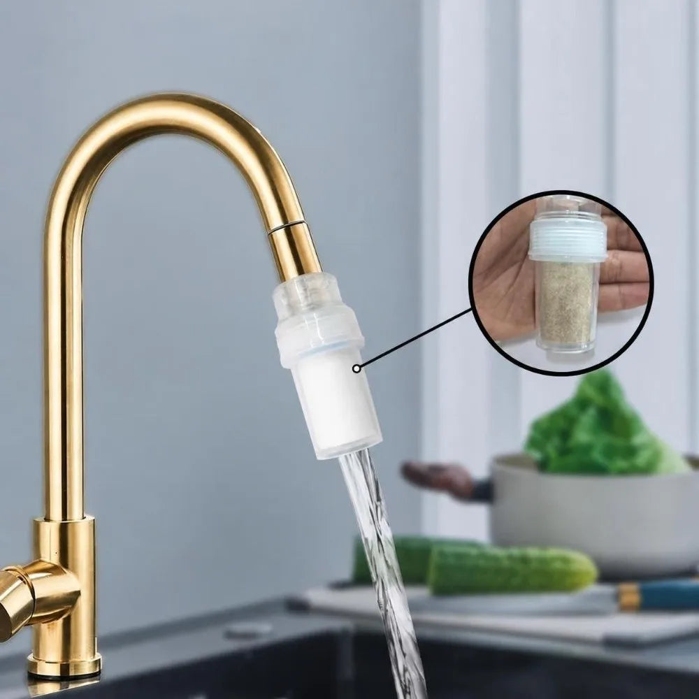 Faucet Water Filter with 6 Replaceable PP Cotton Cartridges