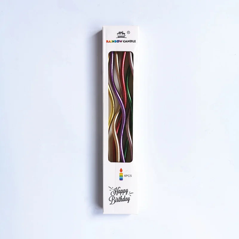 6-Pack Metallic Twisted Cake Candles – Party & Celebration