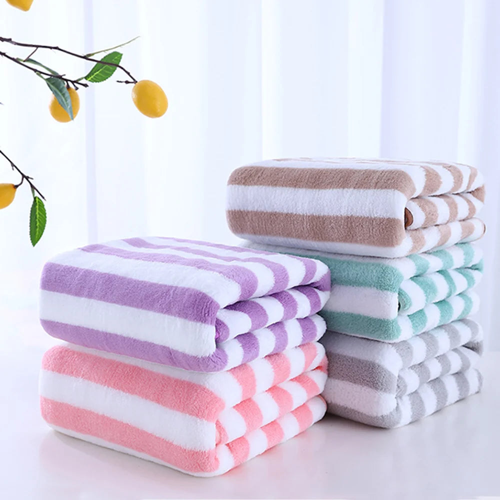 Striped Microfiber Hand & Bath Towel – Soft Quick-Dry 35×75cm