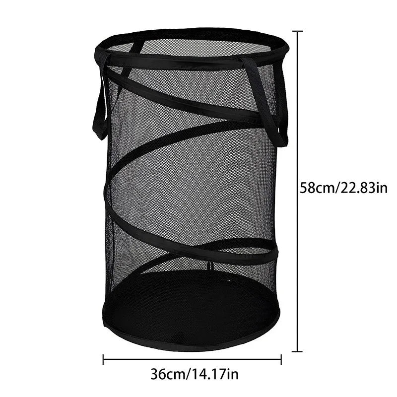 Collapsible Mesh Laundry Hamper – Foldable Clothes Basket