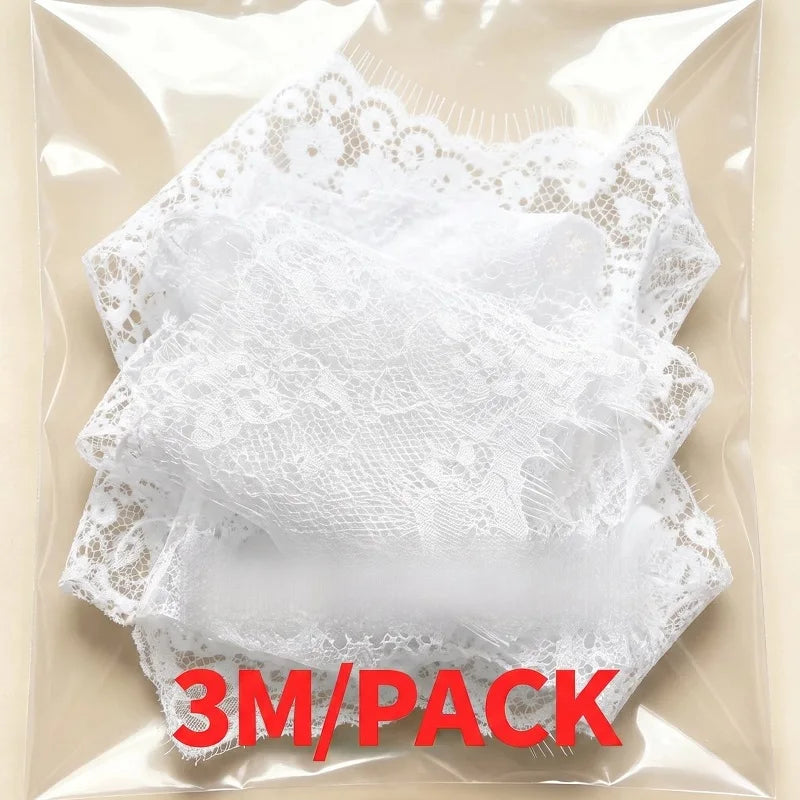 3-Meter Jacquard Lace Ribbon 130mm Cotton Sewing Fabric