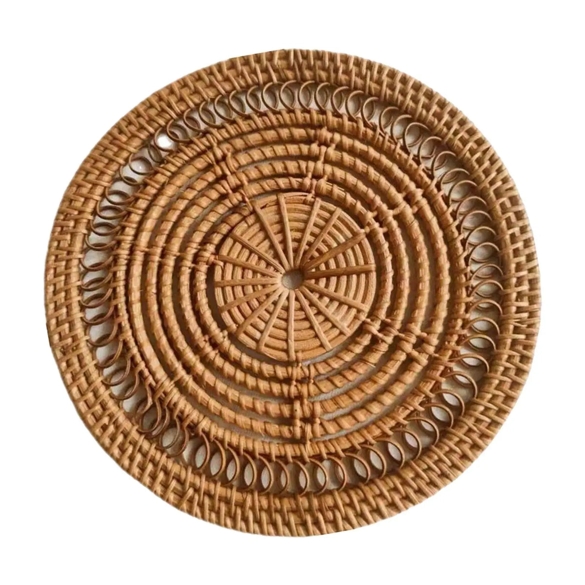Handmade Rattan Wicker Wall Basket | Boho Farmhouse Décor