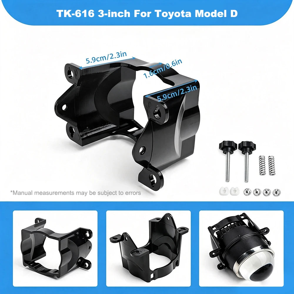 2PCS 3" Projector Lens Fog Light Retrofit Bracket for Toyota