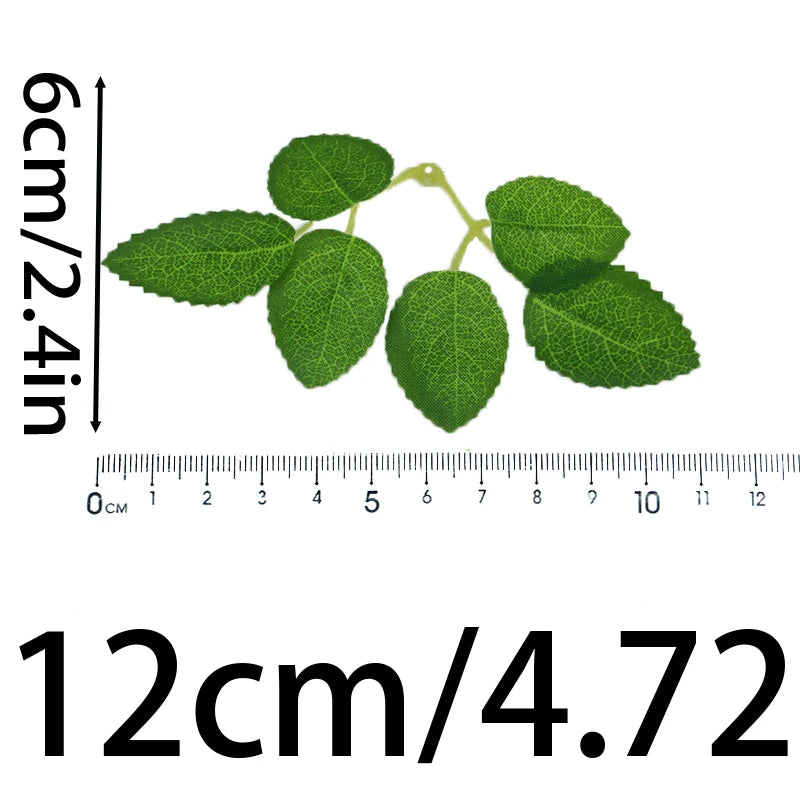 20-Pack Artificial Rose Leaves 12cm – DIY Floral & Home Decor