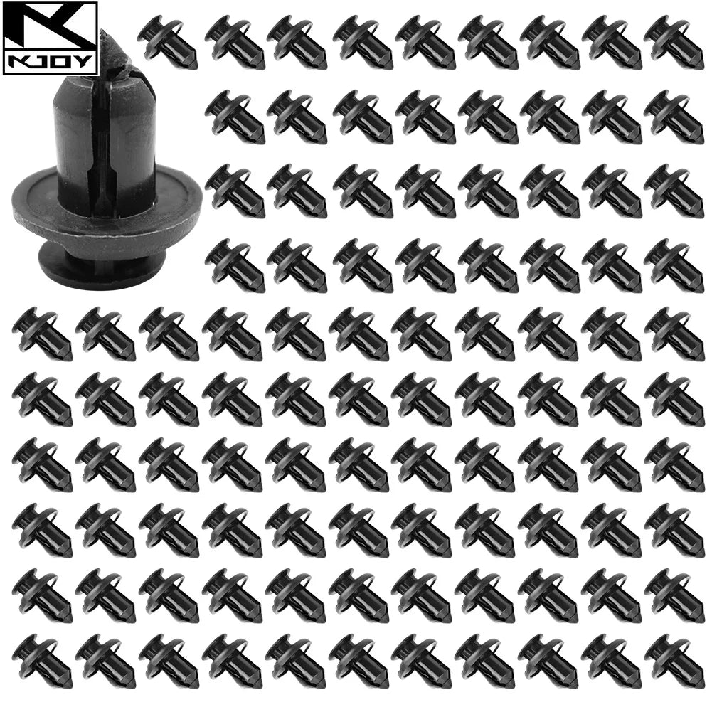 100-Pack 10mm Plastic Bumper Fender Retainer Clips – Universal