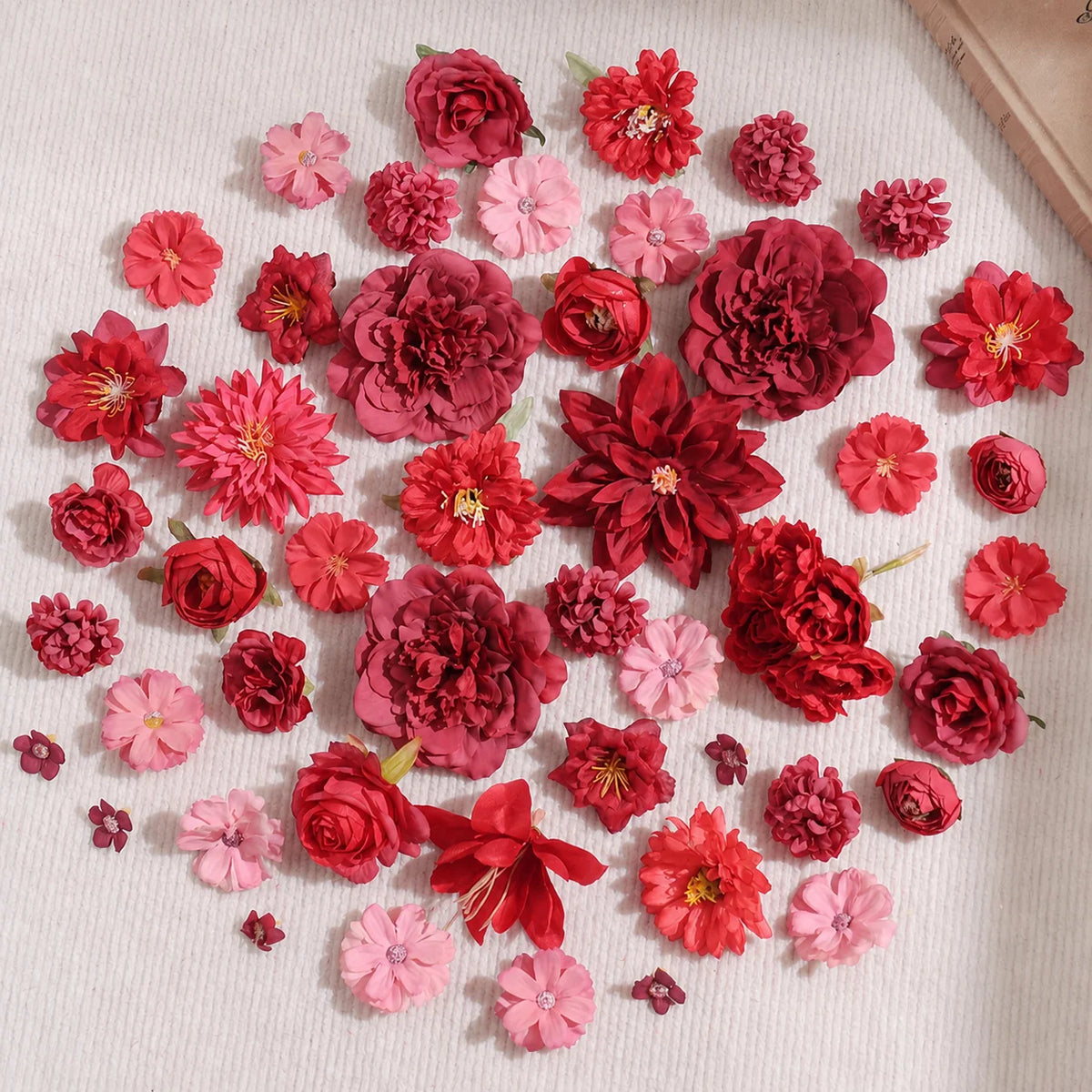 48-Piece Silk Artificial Flower Heads | DIY Décor Set