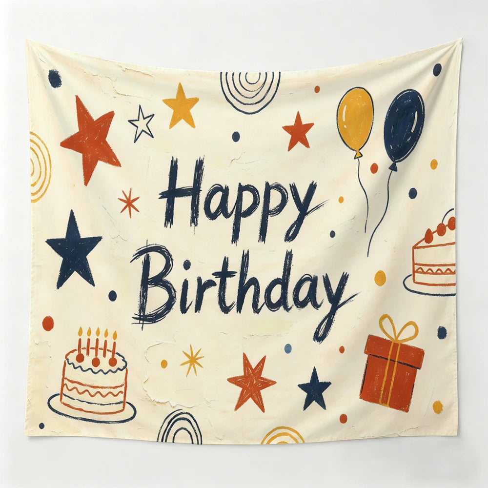 Golden Tulip Pearl Birthday Party Backdrop Hanging Cloth