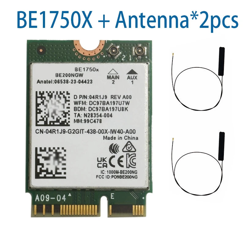 WDXUN BE1750X Wi-Fi 7 Tri-Band M.2 Card 5.8Gbps BT5.4