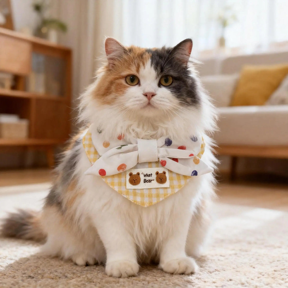 Cute Teddy Bear Pet Collar Scarf for Cats & Dogs