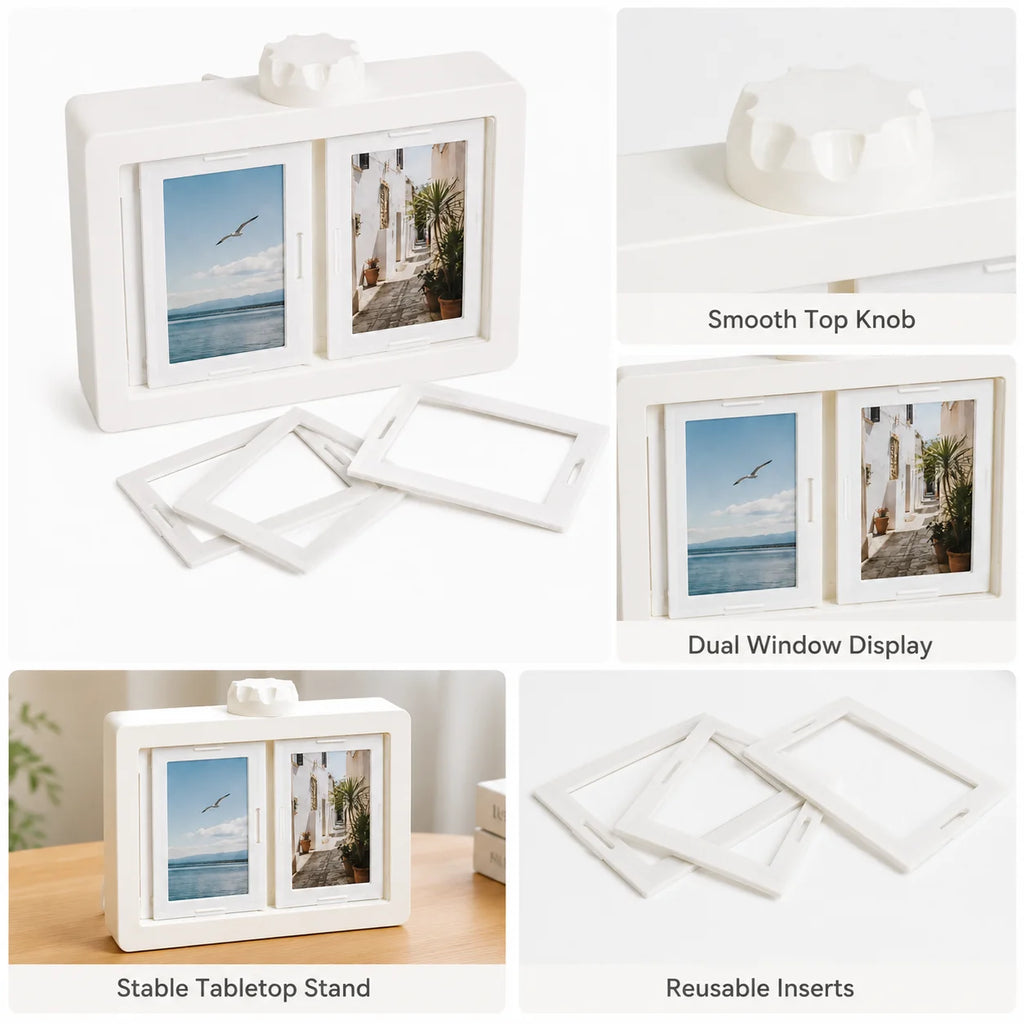 360° Rotating Polaroid Photo Frame – 3-Inch Stereoscopic Album