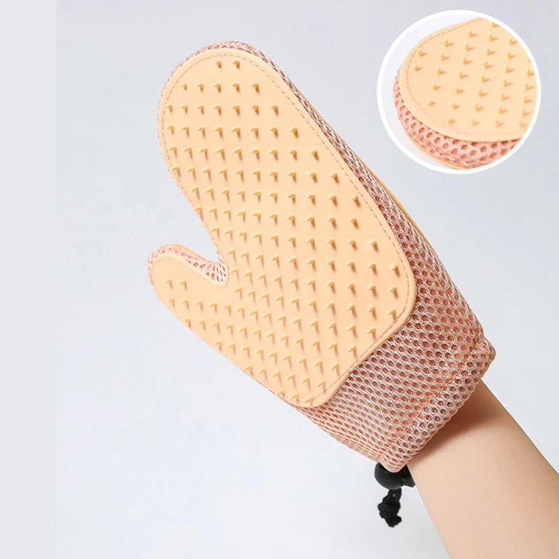 Two-Sided Silicone Pet Grooming Glove for Cats & Dogs