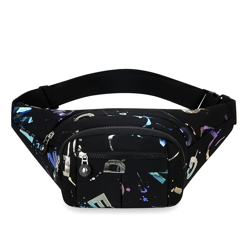 Women's Graffiti Print Multi-Pocket Crossbody Fanny Pack