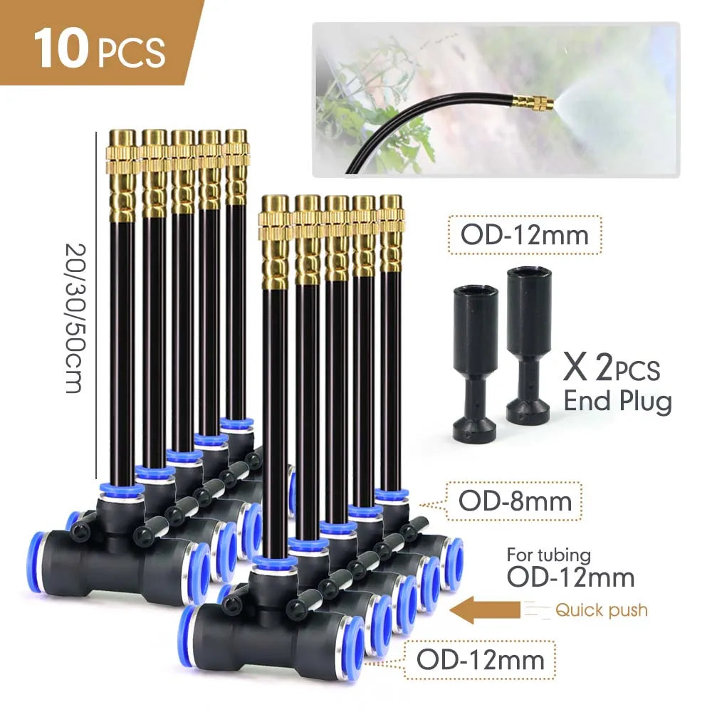 Flexible Brass Misting Nozzle Kit 20/30/50cm – DIY Cooling Spray