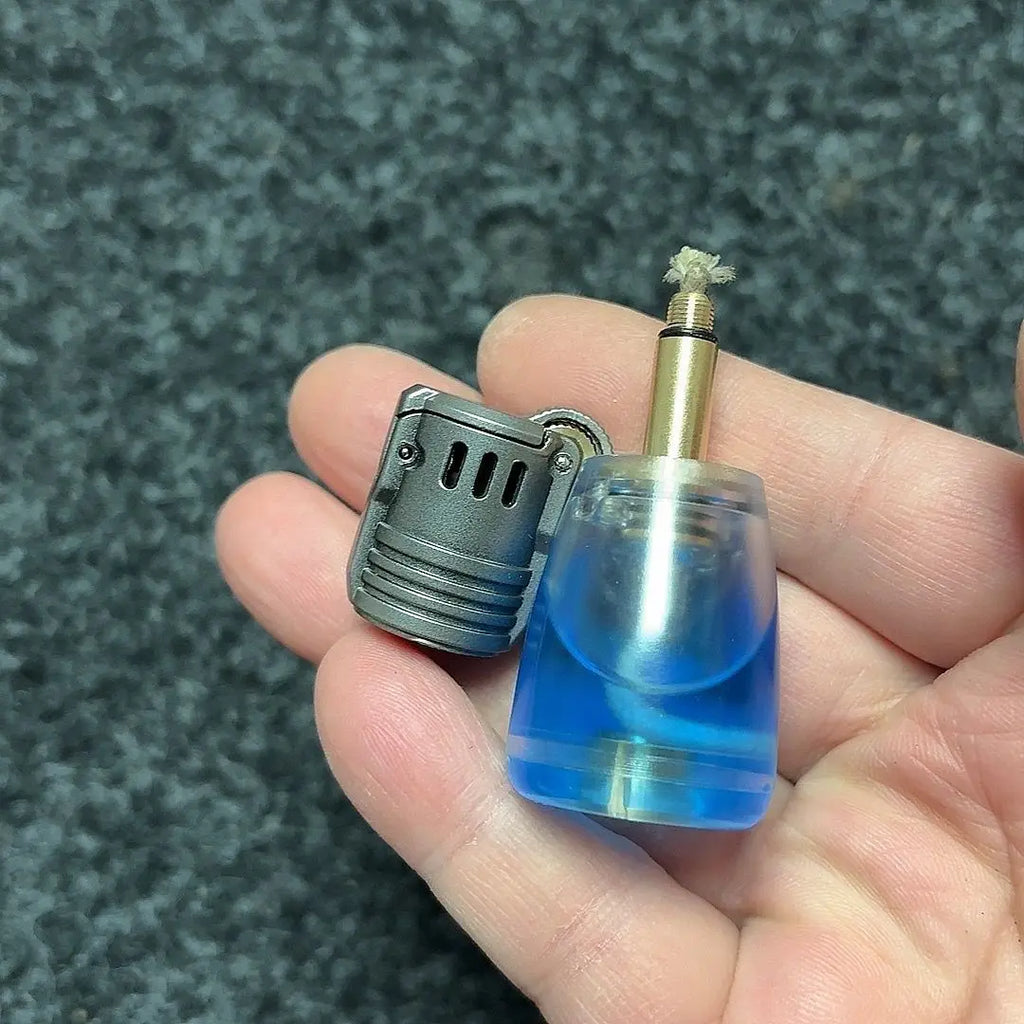 Transparent Acrylic Fuel Lighter | Mini Portable Grinding Wheel