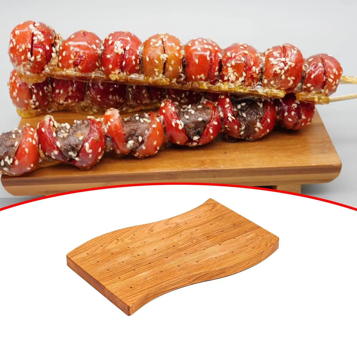 Wooden Food Skewer Holder – 45-Hole Kabob & Party Pick Stand