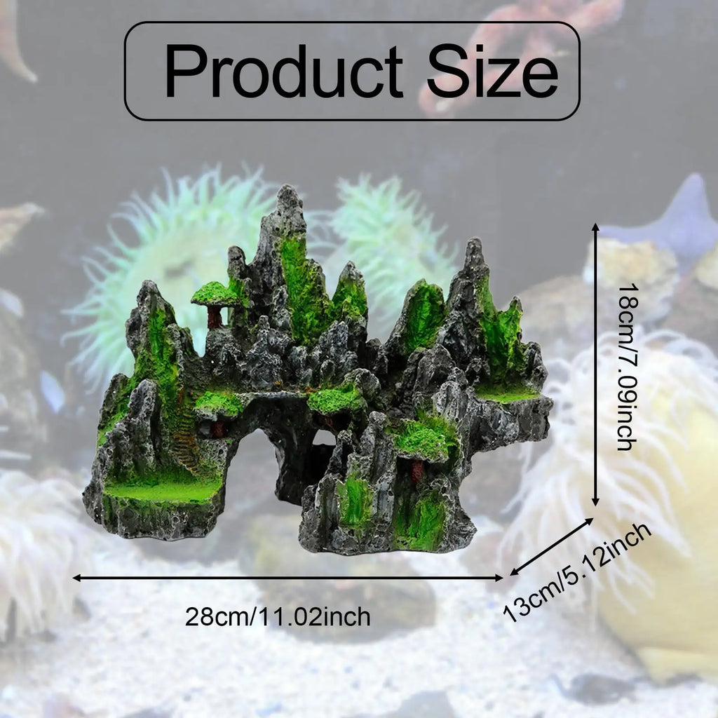 Resin Aquarium Rockery Cave Hideaway Stone Fish Tank Ornament