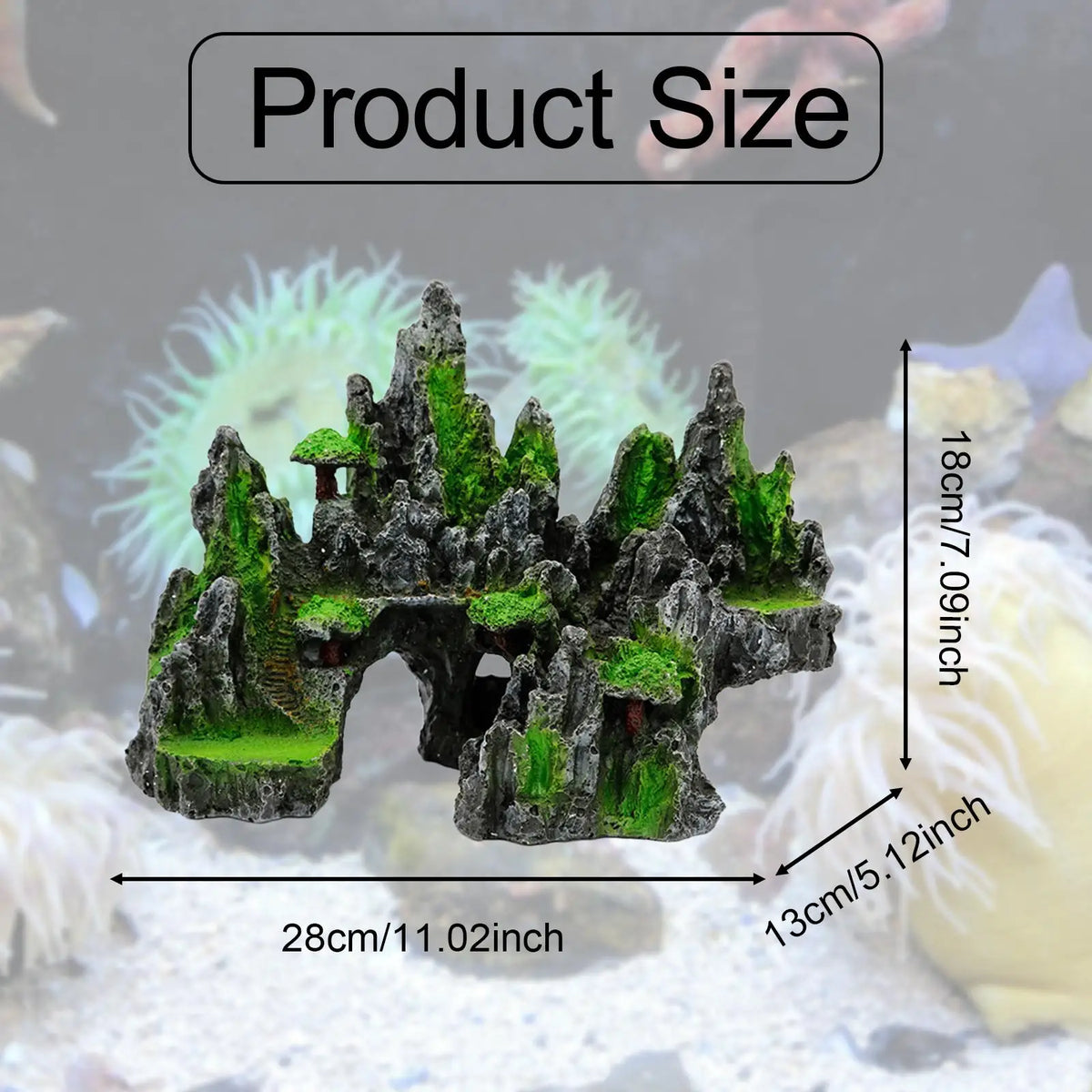 Resin Aquarium Rockery Cave Hideaway Stone Fish Tank Ornament