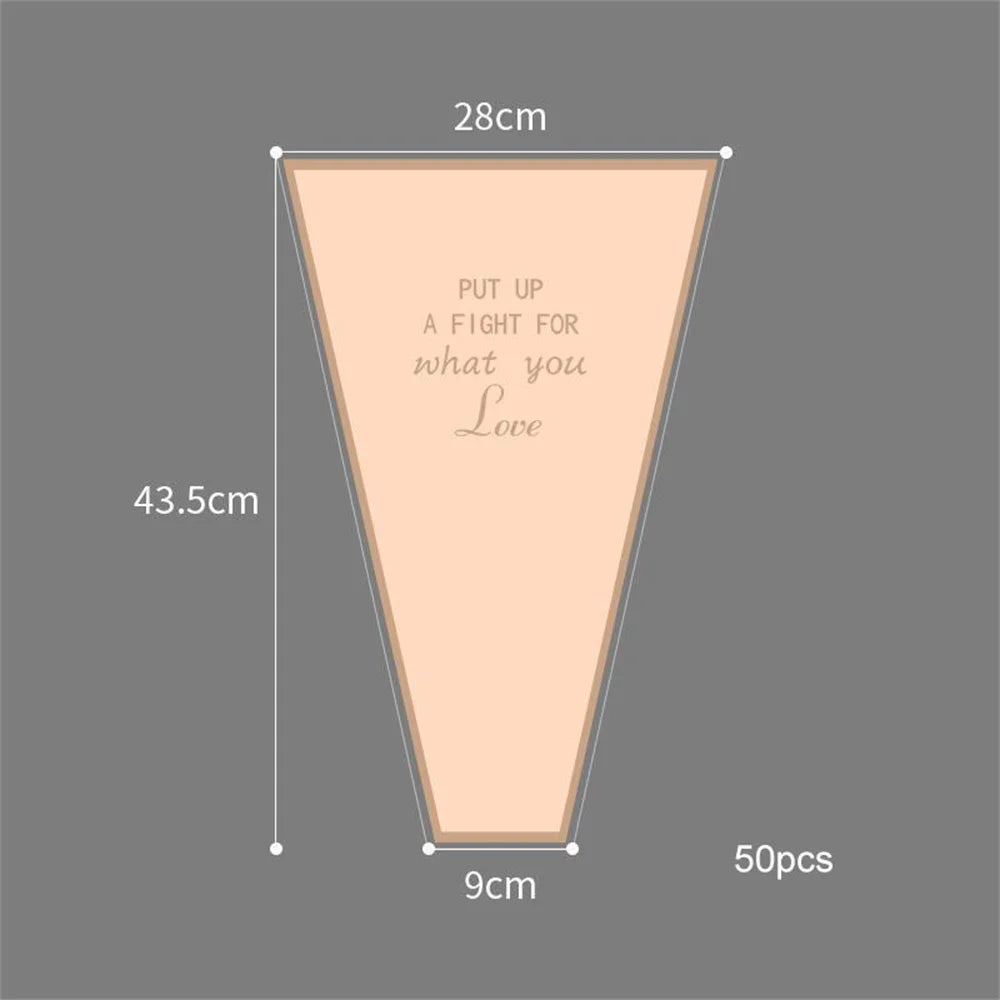 50-Pack Waterproof Rose Flower Wrapping Bags – Rose Gold