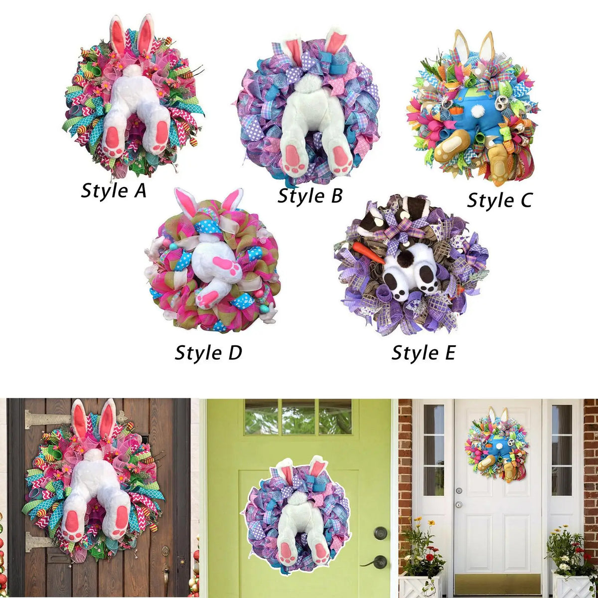 Easter Bunny Wreath Wall Decals & Garland Stickers | Home Decor