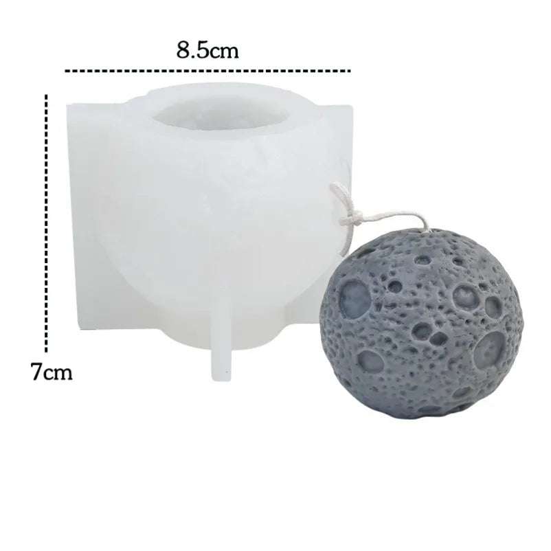 3D Earth Moon Silicone Mold – DIY Candle, Resin & Soap Cast