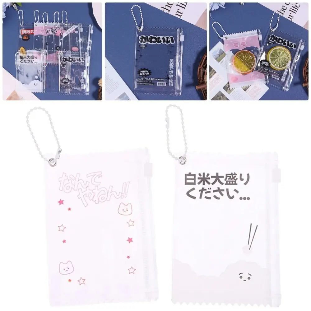 Transparent PVC Badge Card Sleeve Candy Bag Holder – 3 Inch