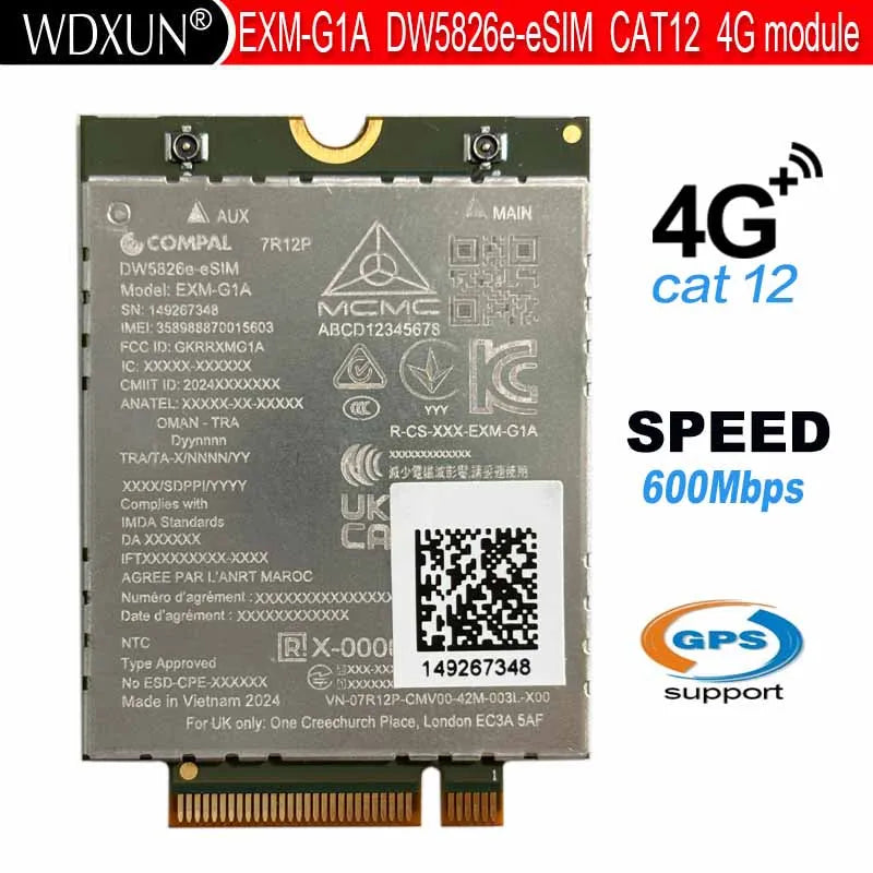 DW5826E M.2 4G LTE Wireless Module for Laptops | EXM-G1A