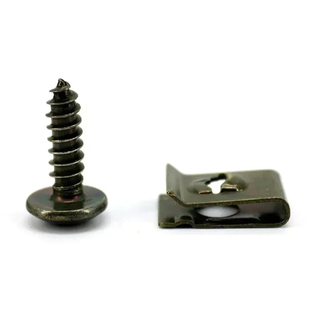 U-Shape Self-Tapping Screws 100pcs – Zinc Plated Car Fastener