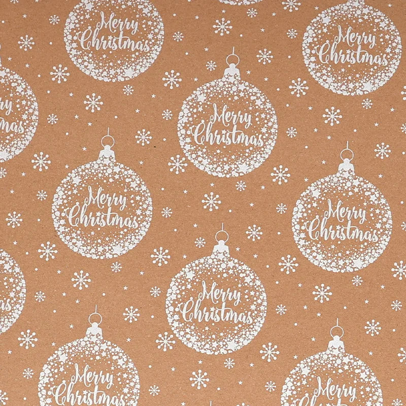 Christmas Kraft Gift Wrapping Paper Roll – Santa & Tree Print
