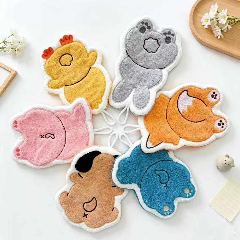 Cute Animal Coral Fleece Hanging Hand Towel – Kids & Kitchen