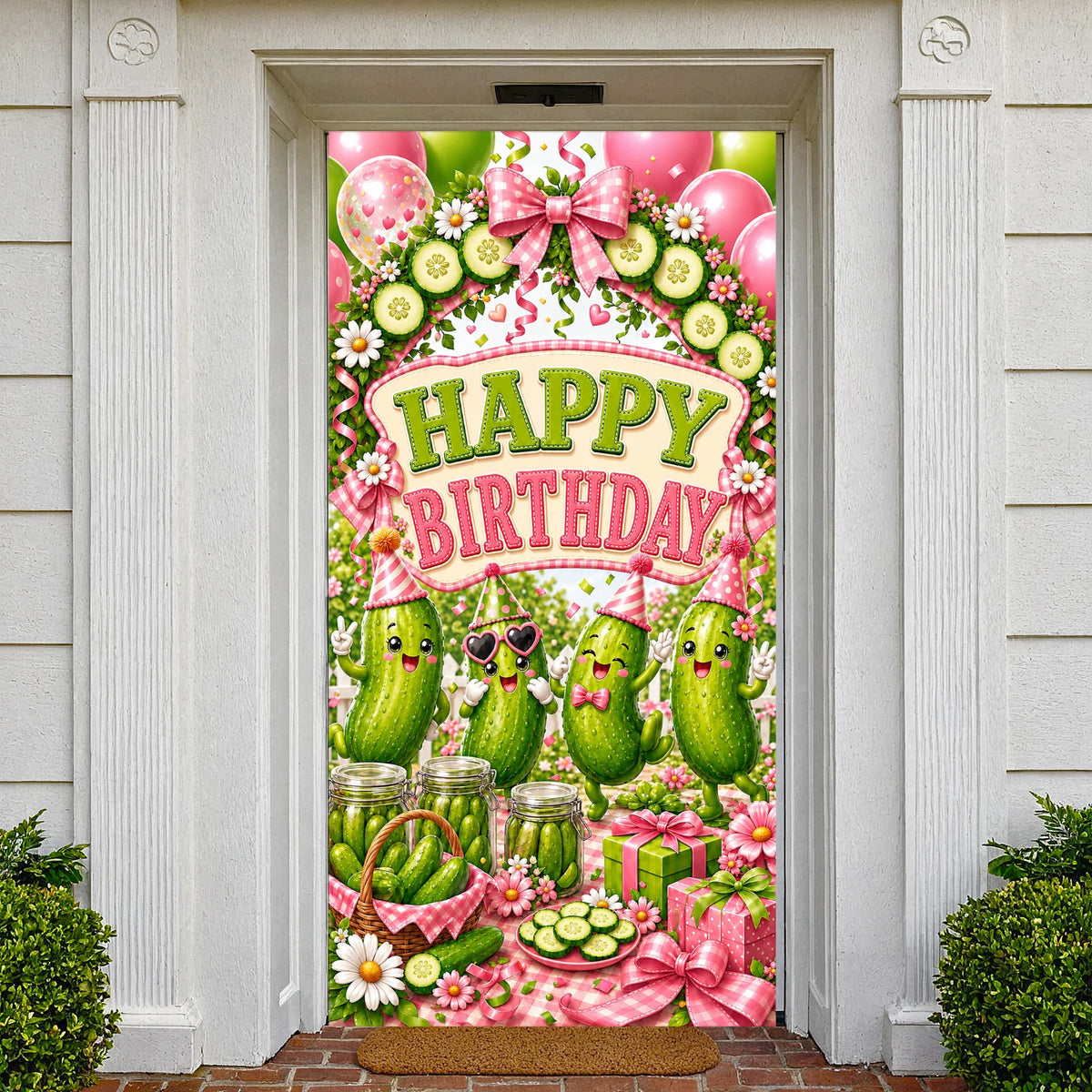 Pickle Birthday Banner Floral Accent – Party Photo Prop