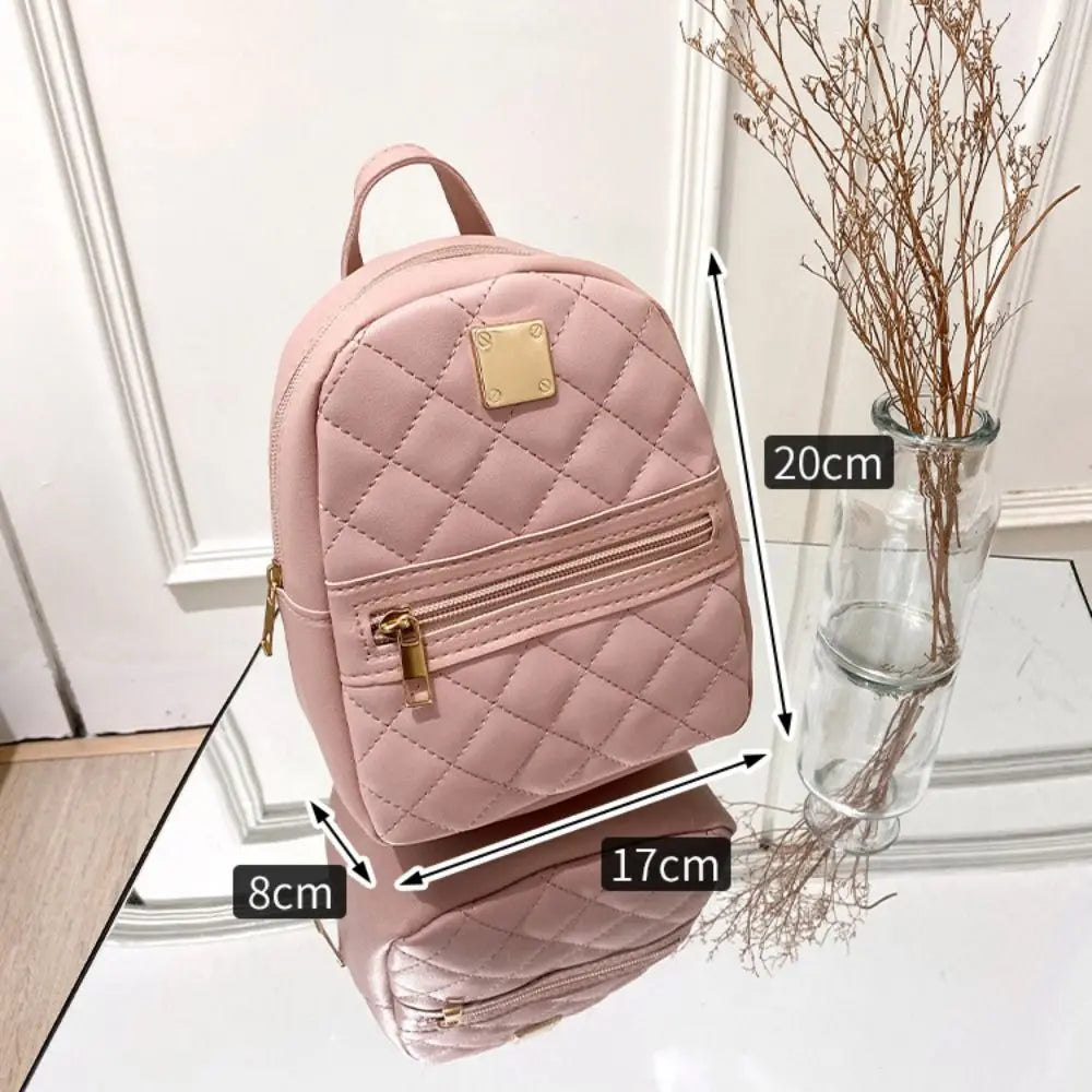 Embroidered Mini PU Leather Backpack – Women's Travel Bag