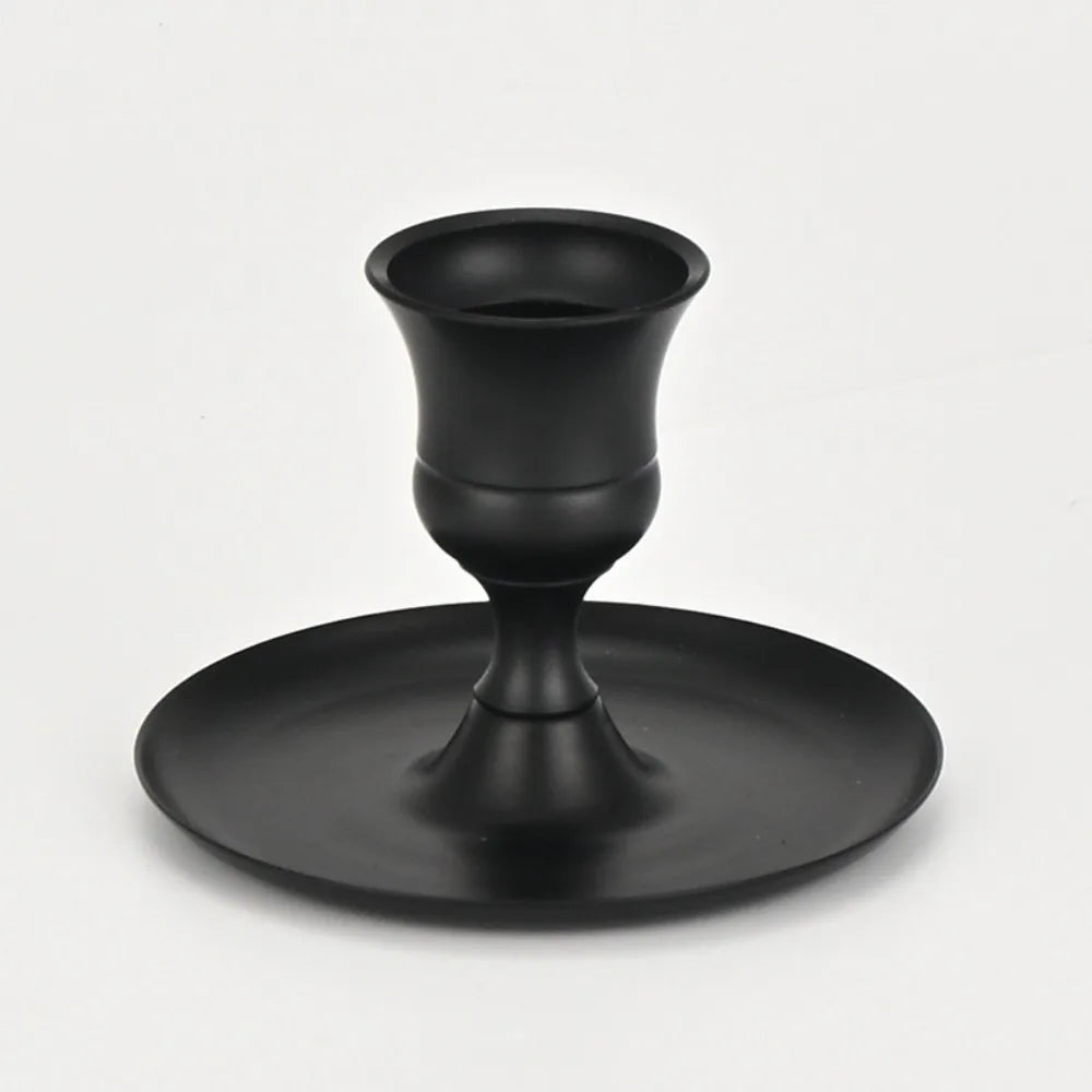 Matte Black Vintage Candlestick Holder | Wedding & Home Decor