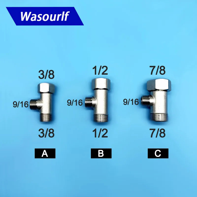 Brass Tee Adapter Male Female Thread 3/8–7/8 Inch | Wasourlf