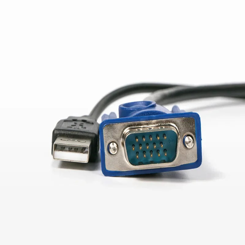1.5m KVM Cable 2-in-1 USB 2.0 Type-A to B & VGA 15-Pin