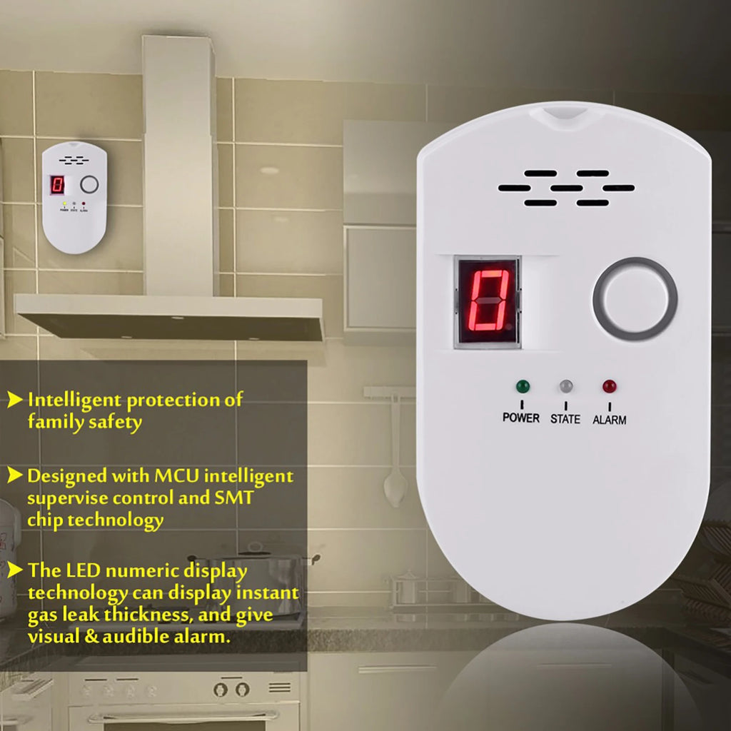 Geevorks BRJ-502D Plug-In Digital Gas Detector & Alarm